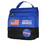 NASA Roll Top Lunch Box - Space Astronaut Meatball Logo Insulated Food Tote Carry Bag With Embroidered Patch Details