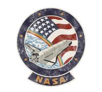 NASA Shuttle Emblem Unisex T-Shirt - White - XL - White