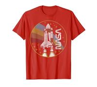 NASA Shuttle Launch With Rainbow Graphic T-Shirt C2 T-Shirt, Men, Red, XX-Large