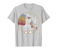 NASA Shuttle Launch with Rainbow Graphic T-Shirt C2 T-Shirt, Men, Silver Grey, Large