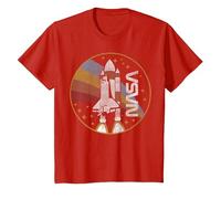 NASA Shuttle Launch with Rainbow Graphic T-Shirt C2 T-Shirt, Youth, Red, X-Small