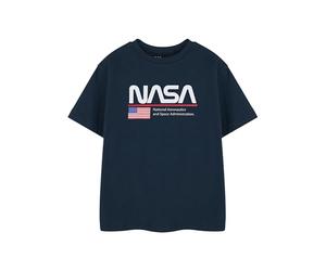 NASA Space Kids Blue Short Sleeve Graphic Tee | Unisex Kids T-Shirt | Astronaut Space Shuttle Galaxy Design | Children's Space Exploration Apparel | NASA Logo Tee for Boys & Girls