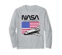 NASA Space Shuttle Exploration US Flag Long Sleeve T-Shirt