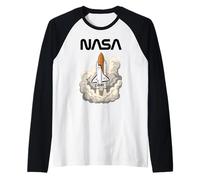 NASA Space Shuttle Program Worm Logo Mission Vintage Retro Raglan Baseball Tee
