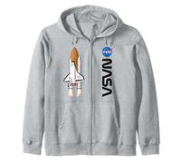 NASA Space Shuttle Program Worm Logo Mission Vintage Retro Zip Hoodie