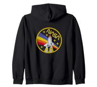 NASA Space Shuttle Rainbow Retro Vintage Worm Logo Zip Hoodie