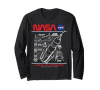 NASA Space Shuttle SLS Saturn V Apollo Lunar Schematic Long Sleeve T-Shirt