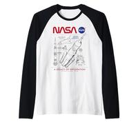 NASA Space Shuttle SLS Saturn V Apollo Lunar Schematic Raglan Baseball Tee
