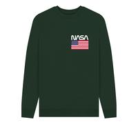 NASA Stars & Stripes Unisex Sweatshirt in Dark Green | Size: Small NASA Dark Green S