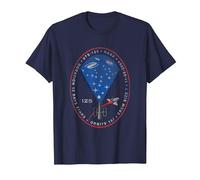 NASA STS 125 Atlantis Mission Badge Distressed T-Shirt, Men, Navy Blue, Large