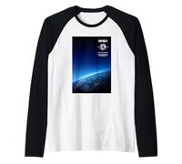 NASA Sun Sets Behind Earth Space Raglan Baseball Tee