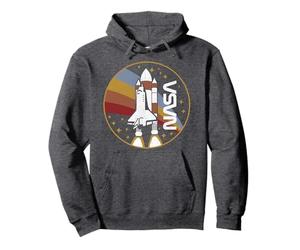 NASA Vintage Space Shuttle Launch Rainbow Logo Pullover Hoodie