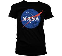 NASA Washed Insignia Girly Tee Damen T-Shirt Black
