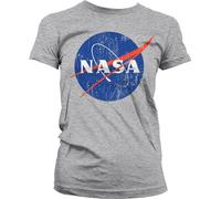 NASA Washed Insignia Girly Tee Damen T-Shirt Heather-Grey