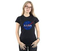 NASA Women's Classic Insignia Logo Distressed T-Shirt Black X-Large
