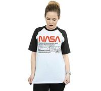 NASA Women's Classic Space Shuttle Baseball T-Shirt White/Black Small