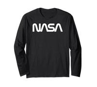 NASA Worm Logo White Vintage Space Exploration Long Sleeve T-Shirt