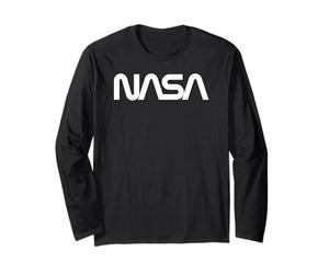 NASA Worm Logo White Vintage Space Exploration Long Sleeve T-Shirt