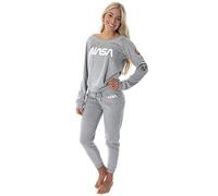 NASA Worm Logo Women's Juniors' Space Shuttle Patches Shirt And Jogger Pants Pajama Set (SM)