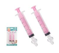 Nasal Aspirator for Baby, 2PCS Professional Baby Nose Sucker with Cleanable and Reusable Silicone Nasal Suction Tip forIrrigation, Nasal Spray, Nasal Hygiene (Pink)
