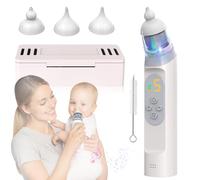 Nasal Aspirator Pro for Baby, Portable Baby Nose Cleaner Sucker with 3 Silicone Tips, Adjustable Suction, Newborn and Child Friendly, Electric Nose Suction, Built-in Music & Light