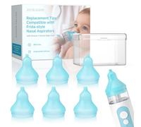 Nasal Aspirator Replacement Tips Compatible with Frida-Style Baby Nose Sucker, Soft Silicone Tips for Infant & Toddler, BPA-Free Reusable Replacement Parts Accessories, 6pcs