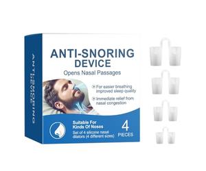 Nasal Dilators Set - 3x1.4x1.8cm Silicones Snore Relief Insert 4pcs, Breathing Support Device | Reusable Anti Snorings Aids for Quiet Sleep Comfort Night Rest Improvement Use