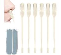 Nasal Hair Cutter, 2025 Upgraded Portable Manual Nasal Hair Trimmer for Women Men, 360° Rotating Double Sided Nose Hair Knife, Travel Essentials Nose Hair Remover Grooming Tool Yellow 6 piezas