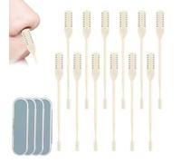 Nasal Hair Cutter, 2025 Upgraded Portable Manual Nasal Hair Trimmer for Women Men, 360° Rotating Double Sided Nose Hair Knife, Travel Essentials Nose Hair Remover Grooming Tool Yellow 12 piezas