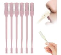 Nasal Hair Cutter, New Nose Hair Trimmer for Men Women, 360° Rotating Portable Manual Nose Hair Remover, Double Sided Noses Hairs Knife Travel Essentials (Pink, 6Pcs)