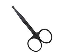 Nasal Hair Scissors, Stainless Steel Nose Hair Scissors,Eyebrow Scissors Mini Women's Grooming Metal Steel Curved Cutting for Brow, Lash, Nose Hair, Mustache, Nail, Craft (Black)