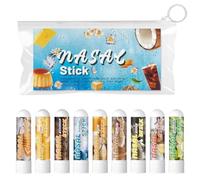 Nasal Inhaler Set, Refreshing Nasal Sticks, Aromatherapy Nose Inhalator, Pack of 9 Inhalers, Cool Refreshing Sensation and Long-Lasting Freshness, 1 Set, for Mental Clarity