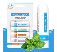Nasal Stick 4 Pack, Natural Nasal Inhaler, Aromatherapy Nasal Inhaler Stick, Instant Blocked Nose Relief & Nasal Congestion Clearer,Enhances Breathing & Boosts Focus,Made with Essential Oils & Menthol