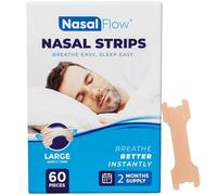 Nasal Strips 60 Pack, Large Nose Strips for Men & Women | Designed to Improve Nasal Airflow, Reduce Snoring & Support Restful Sleep | Drug-Free, Secure Hold | NasalFlow