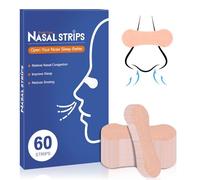 Nasal Strips 60 pcs, Snoring Aids for Men and Women, Nose Strips for Breathing to Improve Sleeping and Relieve Nasal Congestion (Beige)