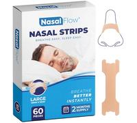 Nasal Strips Large 60 Pack | Nose Strips for Breathing, Snoring & Better Sleep | Instantly Relieves Congestion, Drug-Free, and Strong Hold for Men & Women by NasalFlow