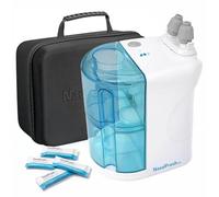 NASALFRESH MD Premium Bundle - Dual Powered Nasal Irrigation System - Sinus Decongestant Relief System - 60 Saline Packets, Case, 2 Sets of Nose Pillows - Snoring Remedy