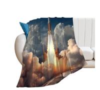 Nasa's Rocketship Blanket Plush Cozy Couch Throw Blankets | Lightweight Blankets for Travel Camping