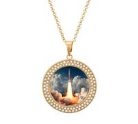 Nasa's Rocketship Diamond Necklace Cute Pendant Necklace | Jewelry Gifts