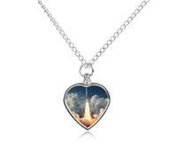 Nasa's Rocketship Locket Urn Necklace Cremation Jewelry | Pet Cremation Necklaces For Ashes,Heart Pendant Memorial Jewelry