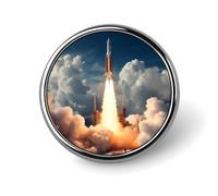 Nasa's Rocketship Round Badge Funny Button Pins Brooches | Lapel Pins for Backpack Hat Bags Jacket