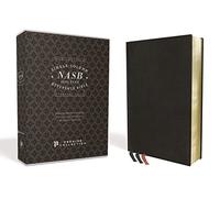 NASB, Single-Column Reference Bible, Wide Margin, Premium Goatskin Leather, Black, Premier Collection, Black Letter, 1995 Text, Art Gilded Edges, Comfort Print