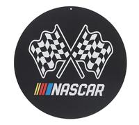 NASCAR Checkered Flags Round Metal Sign