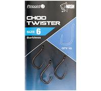 Nash Pinpoint Chod Twister Barbless Carp Hooks: 6