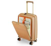 Nasher Miles Capri Hard-Sided Polypropylene TSA Lock Luggage | 8 Wheels Trolley Bag for Travel | Suitcase, Champagne & RoseGold, Cabin | 55 cm | Small, Luggage