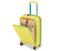 Nasher Miles Capri Hard-Sided Polypropylene TSA Lock Luggage | 8 Wheels Trolley Bag for Travel | Suitcase, Yellow & Blue, Cabin | 55 cm | Small, Luggage
