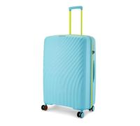 Nasher Miles Capri Hard-Sided Polypropylene TSA Lock Luggage | 8 Wheels Trolley Bag for Travel | Suitcase, Light Blue & Yellow, Check-in | 75 cm | Large, Luggage