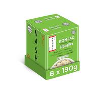Nashi Konjac Shirataki Premium Noodles (8×190g)- Odour Free, Suitable for Vegan, Fat Free & Low in Calories, Glucomannan Keto Friendly, Low Carb Diet | Ready to Eat