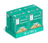 Nashi Shirataki Konjac Fettuccine (8×190g) X 2 (Pack of 16) - Low Fat, Glucomannan Premium Recipe, Keto friendly, Suitable for Vegan, Odour Free low calorie food | Ready to Eat