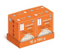 Nashi Shirataki Konjac Moyu Rice (8×190g) X 2 (Pack of 16)- Odour Free, Low Calorie • Only 8 Cal & Fat Free Konjac Rice | Vegan, Keto & Gluten Free Glucomannan, High Fibre, Low Carb Rice Alternative